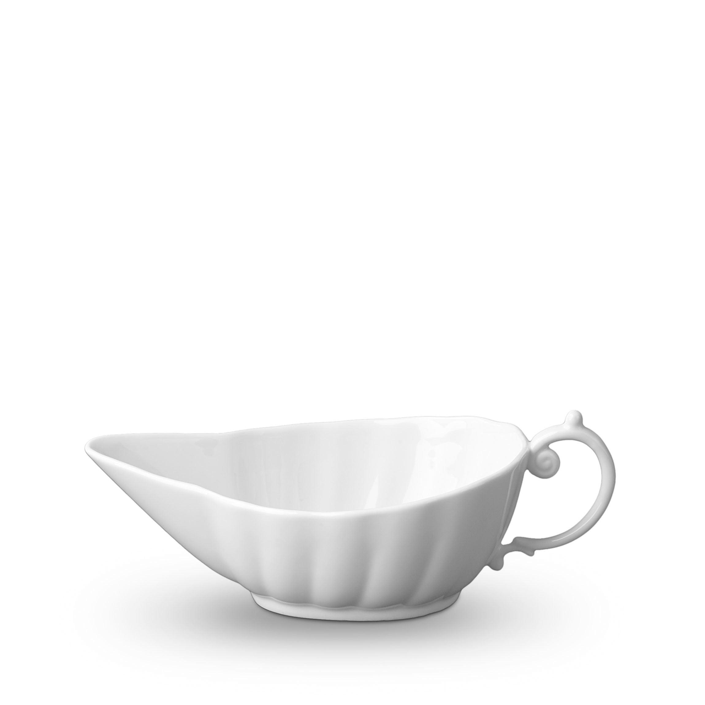 Sur La Table Porcelain Gravy Boat with Saucer, White