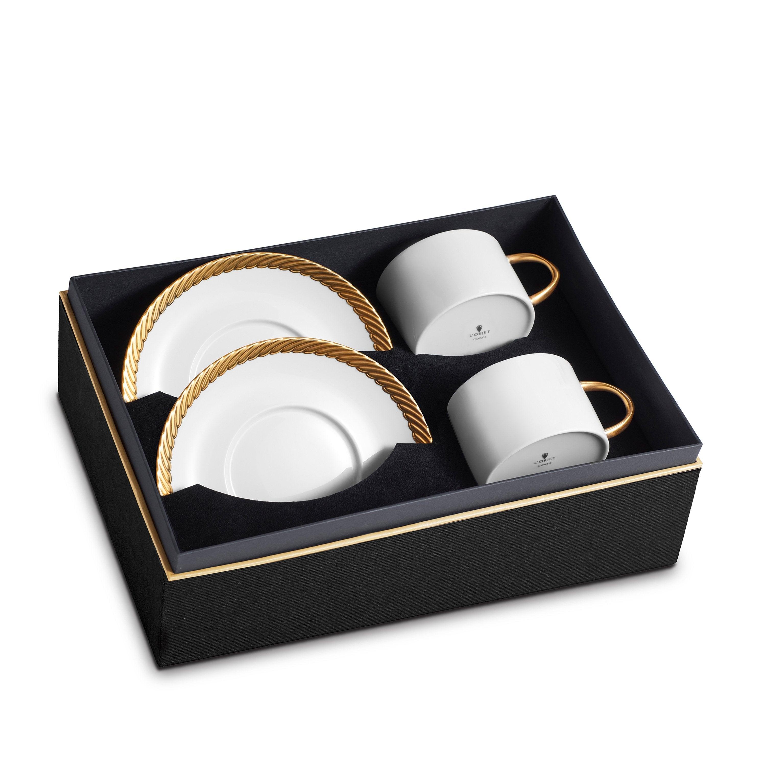 Teacup Premium Solid Brass Teacup and Saucer - 2 Sets, Gold, 130ml :  : Home
