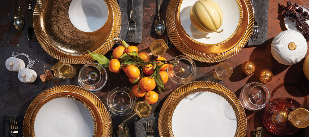 Modern Luxury Gold Dinnerware Table