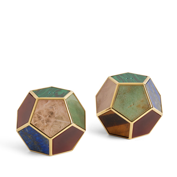 Pentagon Spice Jewels - Multistone + 24k Gold (Set of 2)