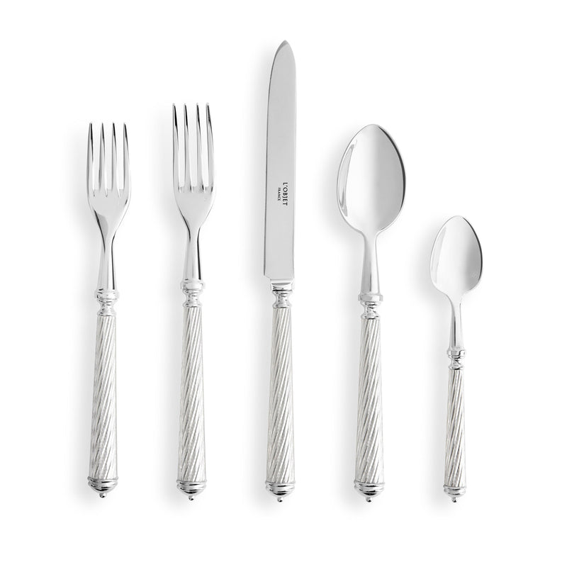 Cable Silver Five Piece Setting - L'OBJET