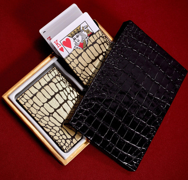 Crocodile Box with Playing Cards (2 Decks) - L'OBJET