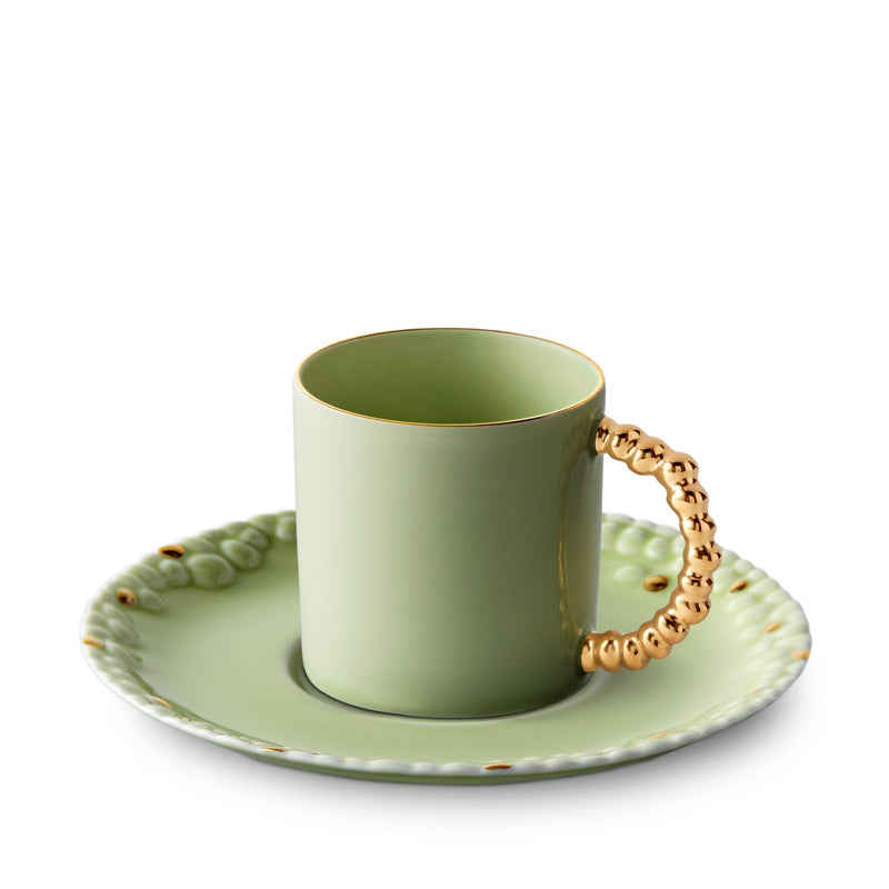 Haas Mojave Espresso Cup + Saucer - Matcha + Gold - L'OBJET