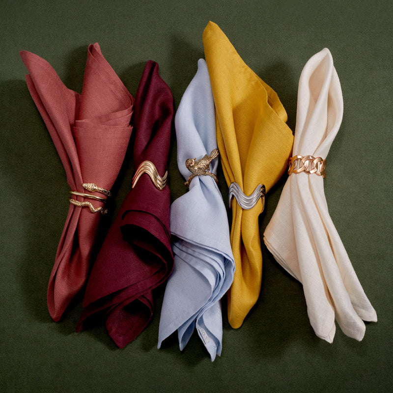 Ripple Napkin Rings  (Set of 4) - Gold