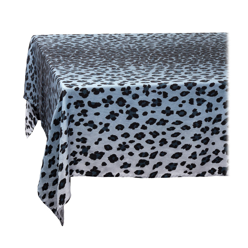 Linen Sateen Leopard Tablecloth - Blue - L'OBJET