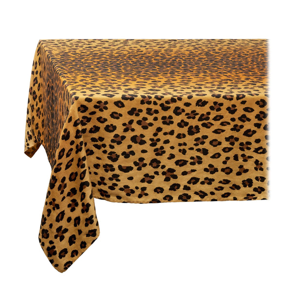 Linen Sateen Leopard Tablecloth - Natural - L'OBJET