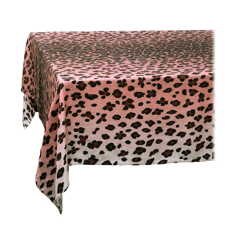 Linen Sateen Leopard Tablecloth - Pink - L'OBJET