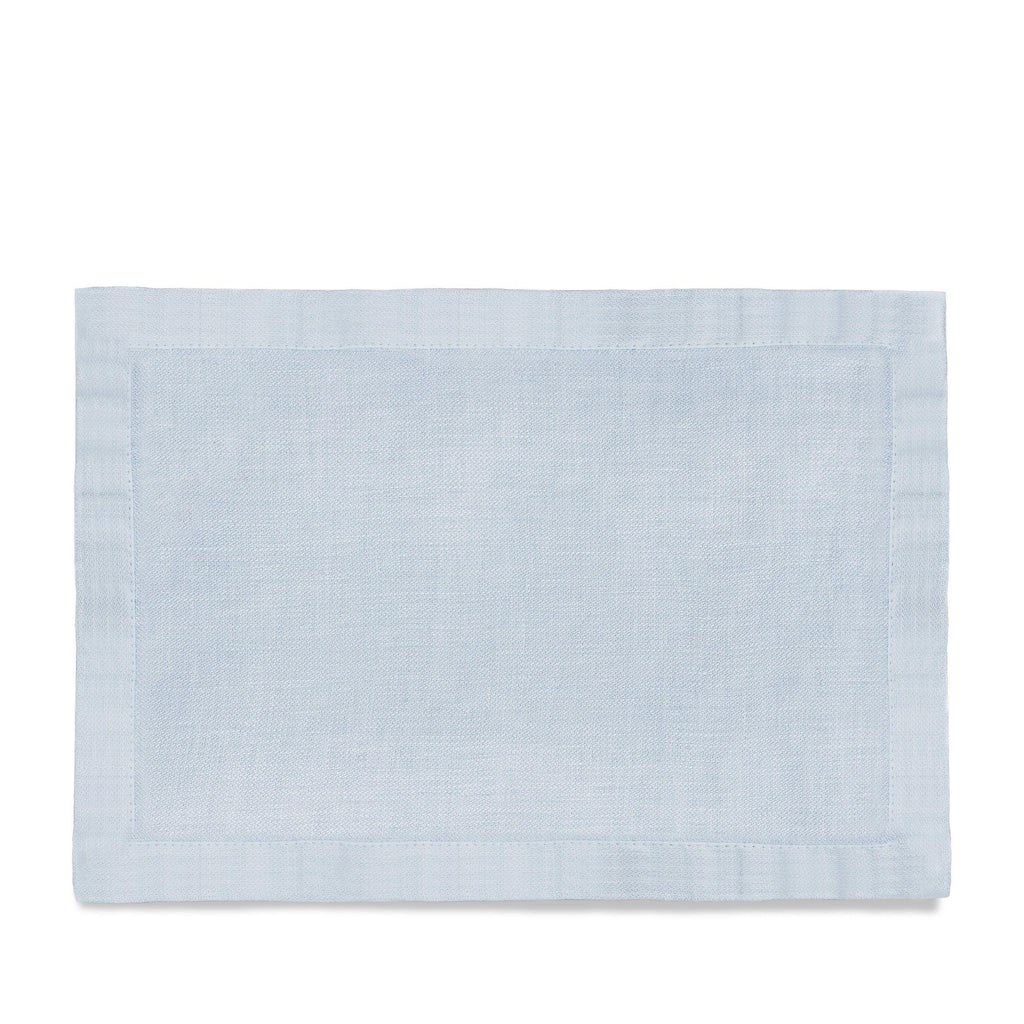 Blue Dotted White Linen Placemat, Set of 4