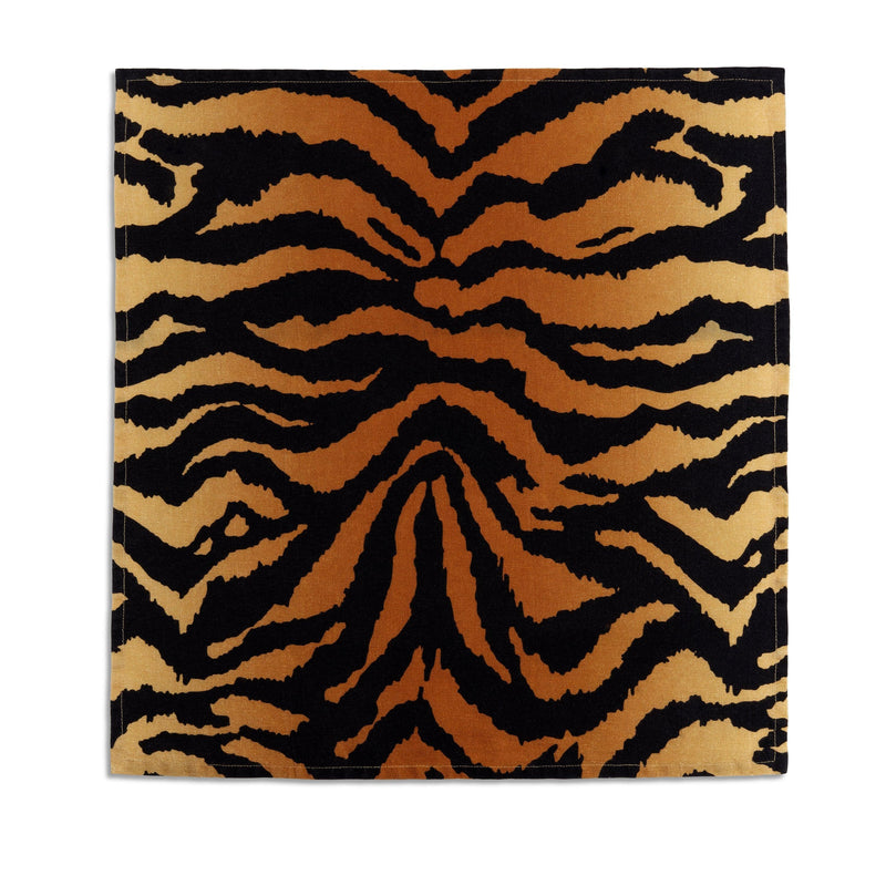 Linen Sateen Tiger Napkins - Natural (Set of 4) - L'OBJET