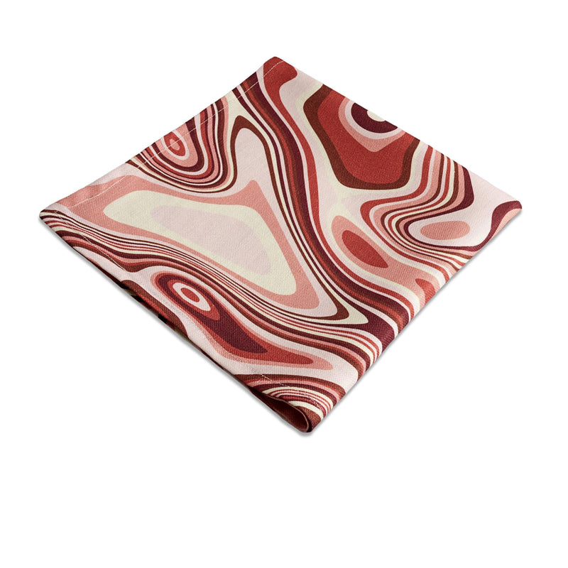 Linen Sateen Waves Napkins - Pink (Set of 4) - L'OBJET