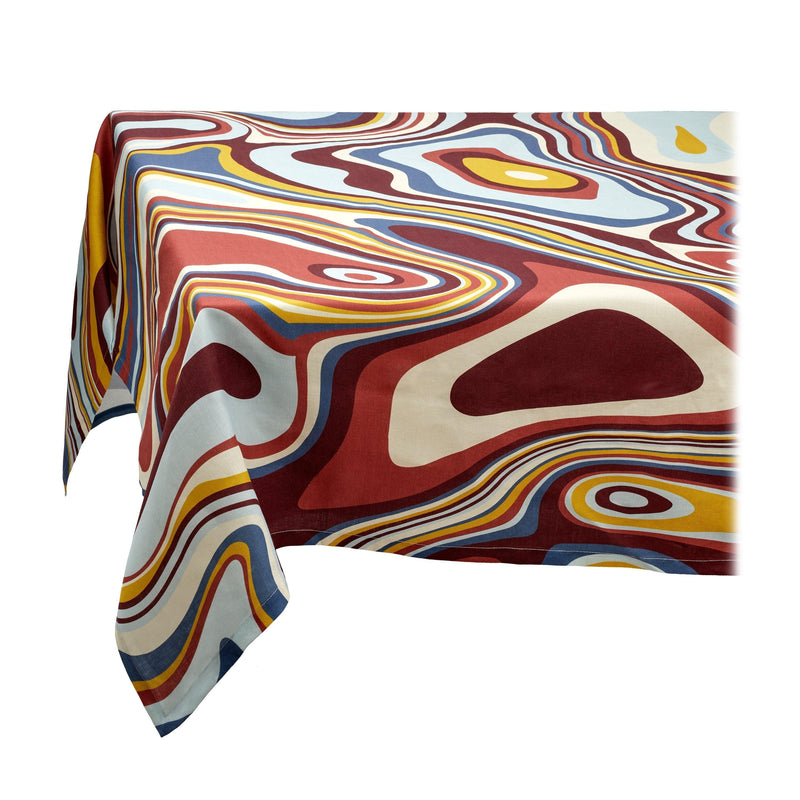 Linen Sateen Waves Tablecloth - Multi Color - L'OBJET