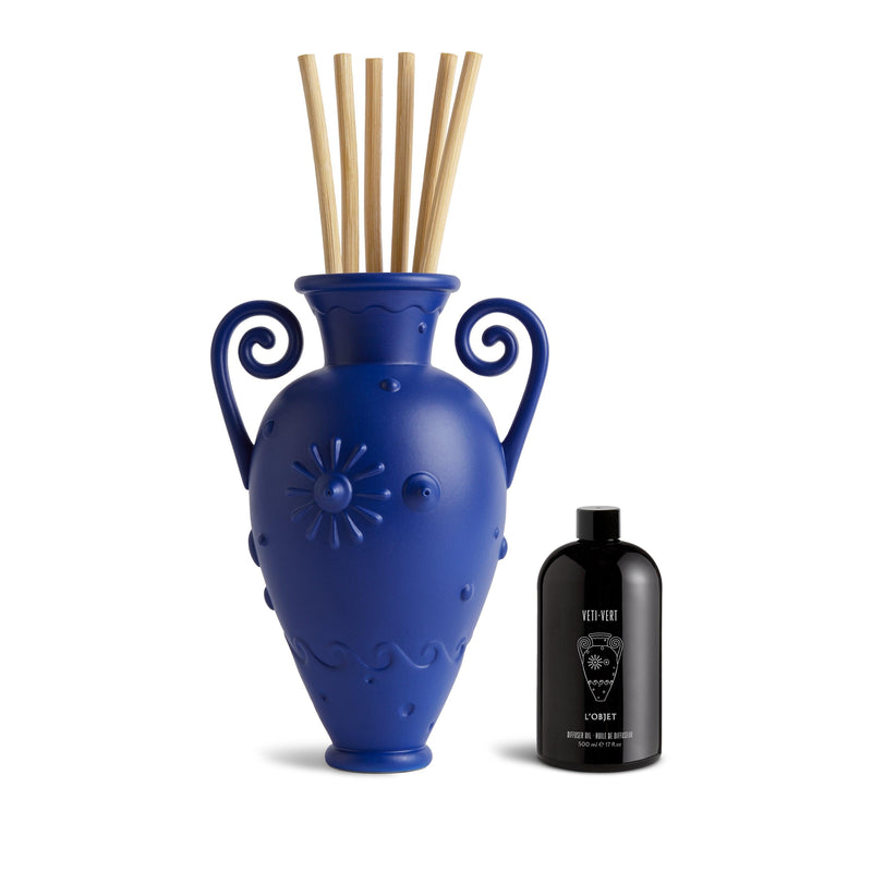 Pantheon Orpheus Amphora + Veti-Vert Diffuser Set (Blue) - L'OBJET