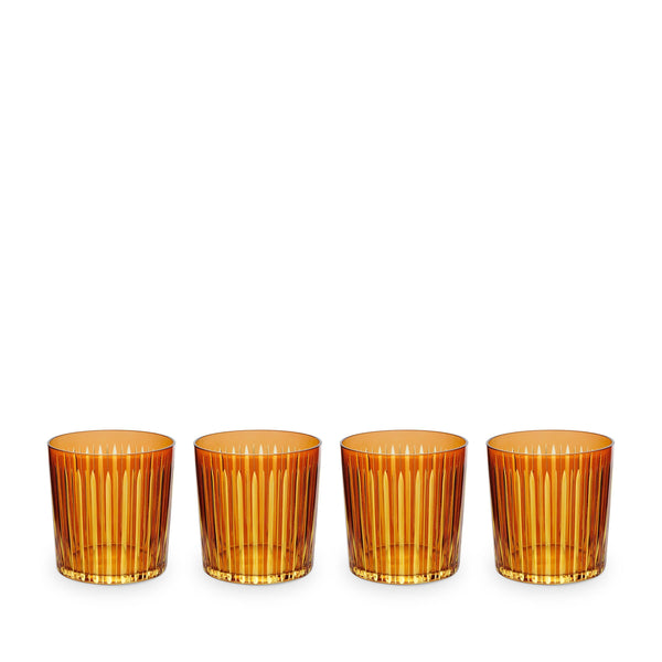 Prism Double Old Fashioned Glasses - Amber (Set of 4) - L'OBJET