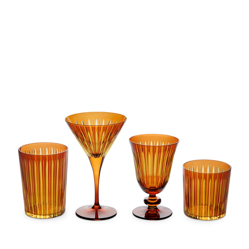 Prism Double Old Fashioned Glasses - Amber (Set of 4) - L'OBJET