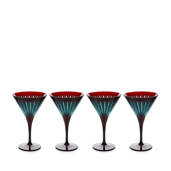 Prism Martini Glasses - Bordeaux (Set of 4) - L'OBJET