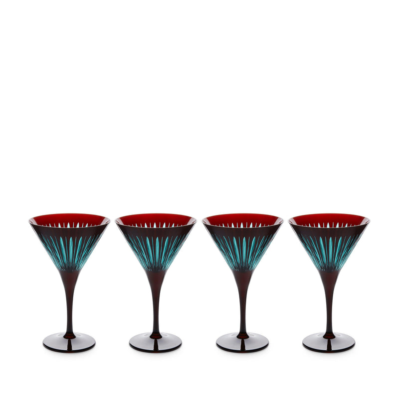 Prism Martini Glasses - Bordeaux (Set of 4) - L'OBJET