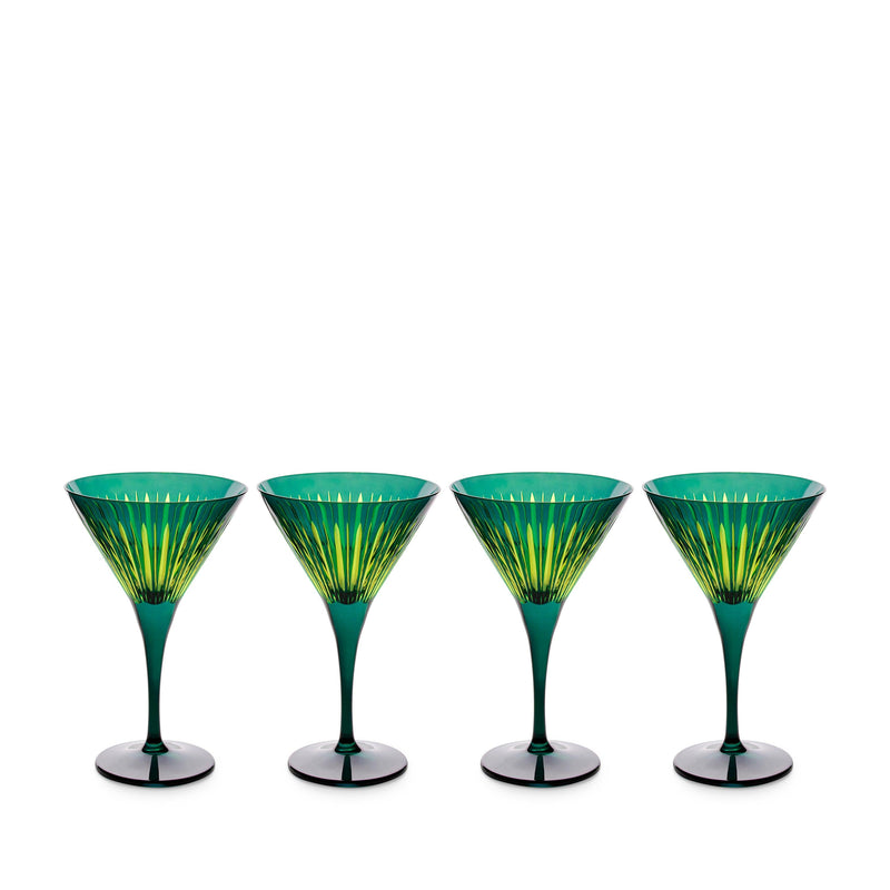 Prism Martini Glasses - Green (Set of 4) - L'OBJET