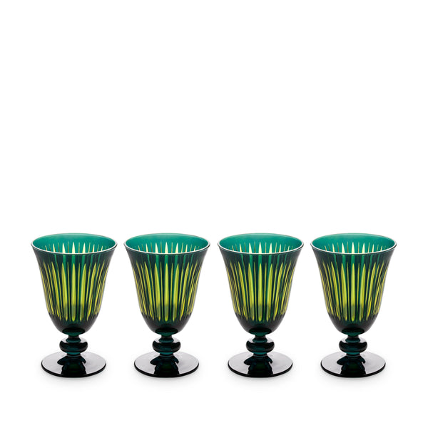 Prism Wine Glasses-Green (Set of 4) - L'OBJET