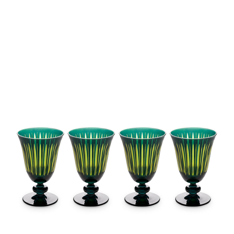 Prism Wine Glasses-Green (Set of 4) - L'OBJET