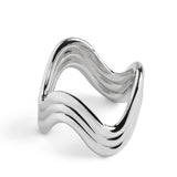 Ripple Napkin Rings (Set of 4) - Platinum - L'OBJET