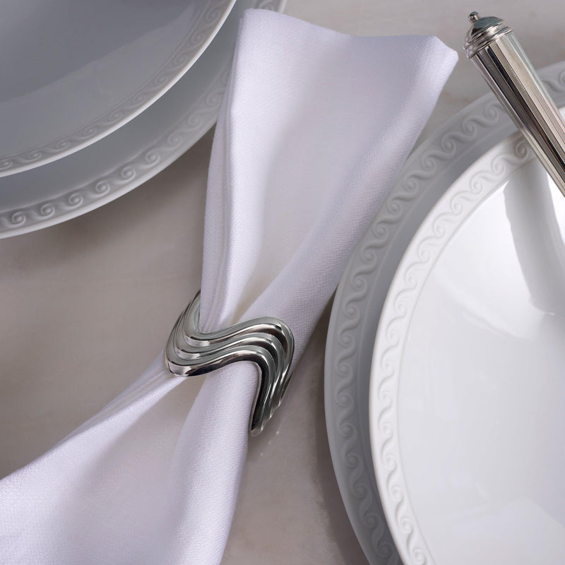 Ripple Napkin Rings (Set of 4) - Platinum - L'OBJET