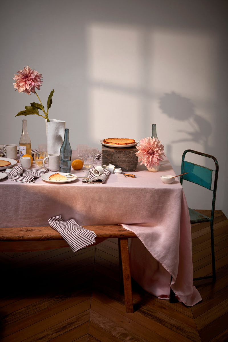 Linen Sateen Tablecloth - Pink