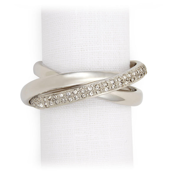 Three Ring Napkin Jewels - Platinum (Set of 4) - L'OBJET